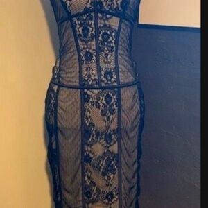 Marciano Elegant Black Lace Mini Dress